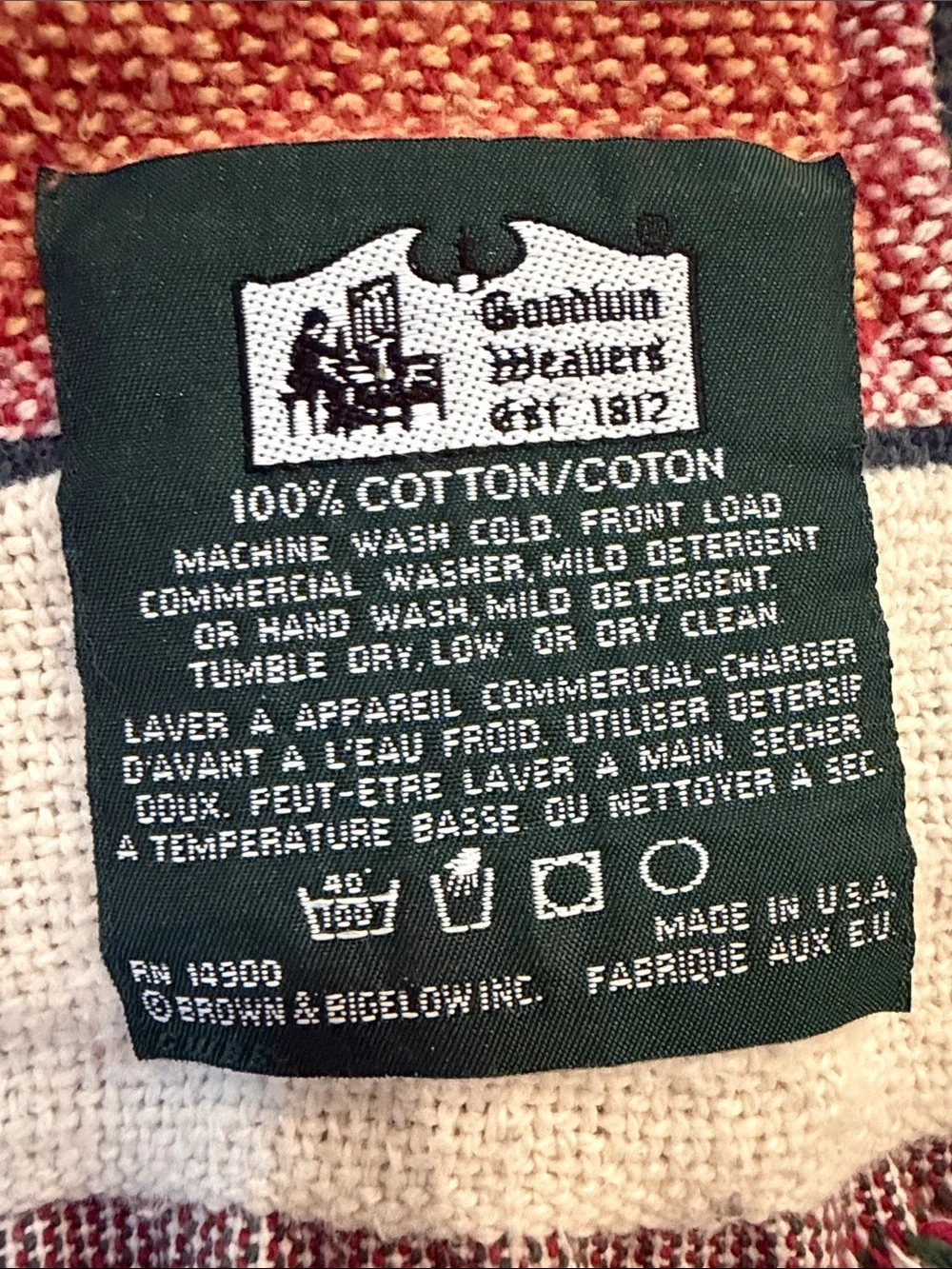 VTG Norman Rockwell Four Seasons Woven Tapestry Throw Blanket Fringed Americana